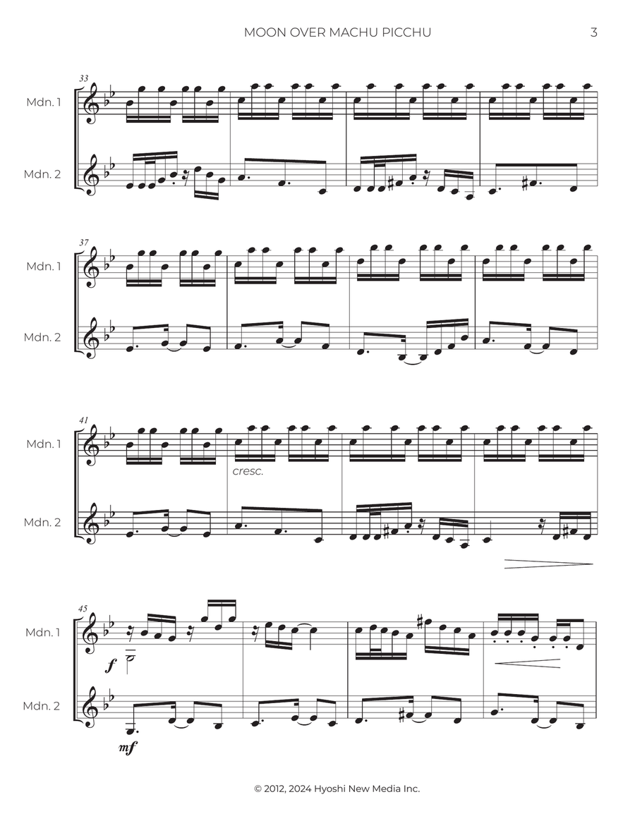 Moon over Machu Picchu Chamber Music scores gallery preview page 4