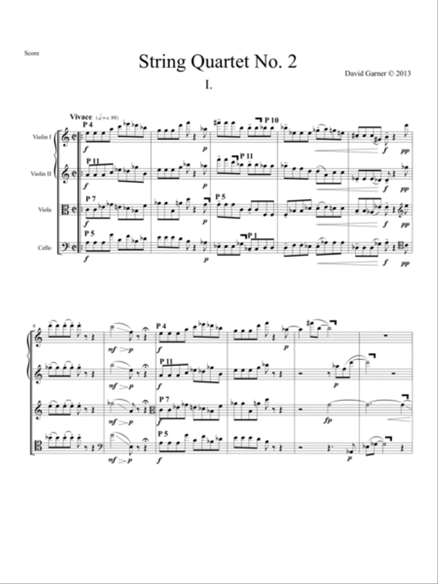 String Quartet No. 2 String Quartet scores gallery preview page 5