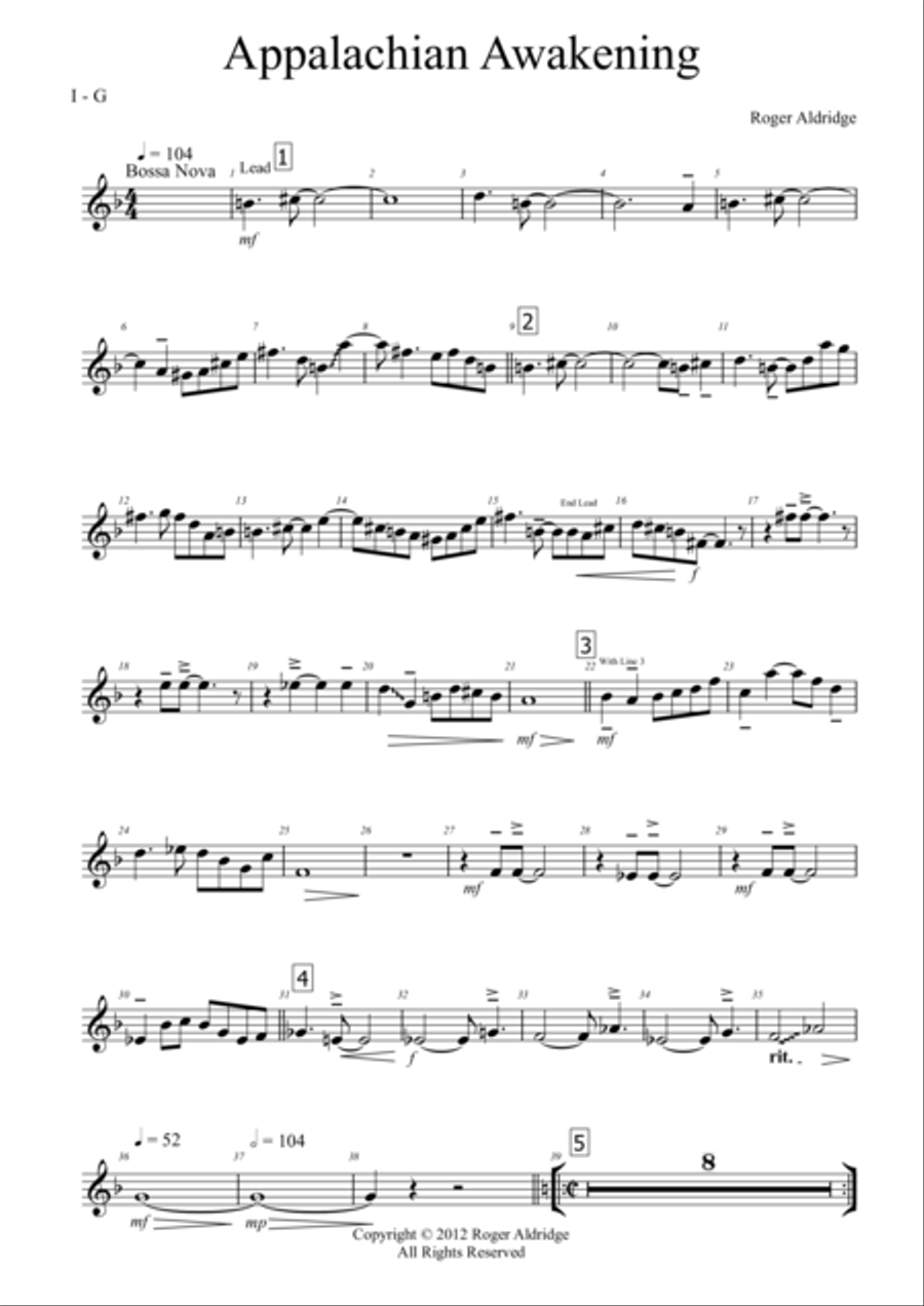 Appalachian Awakening Parts Jazz Ensemble scores gallery preview page 4