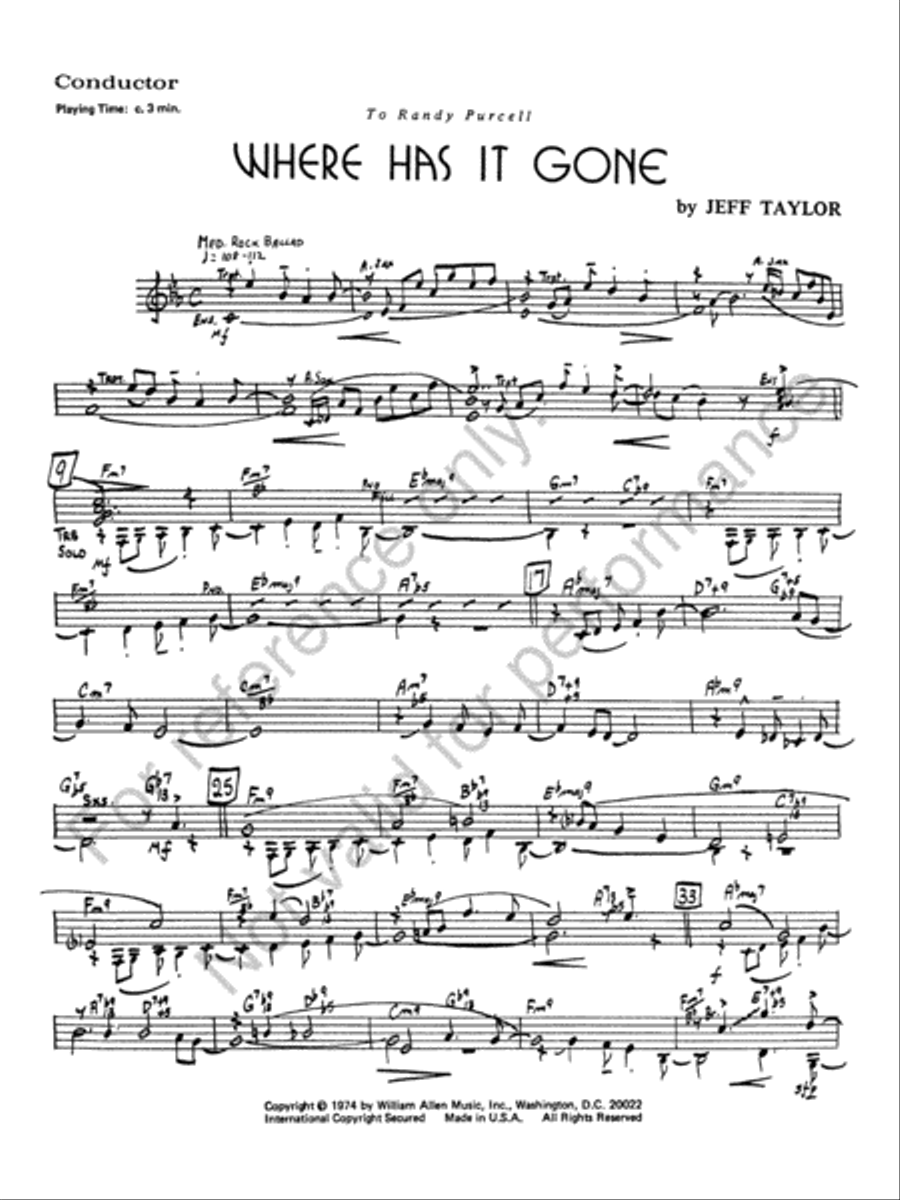 Where Has It Gone Jazz Ensemble scores gallery preview page 3