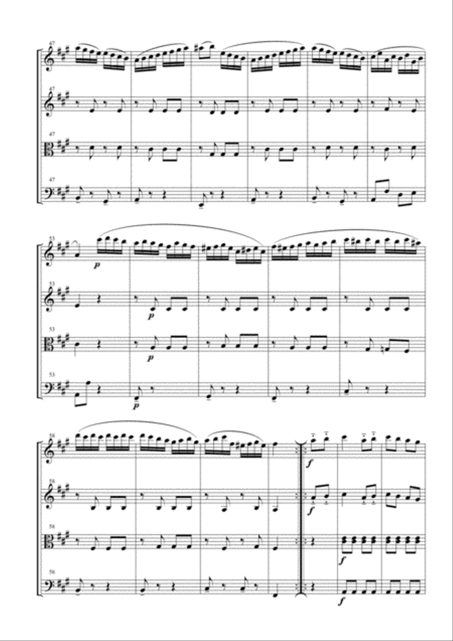 Rondò alla Turca (Turkish March) for String Quartet String Quartet scores gallery preview page 4