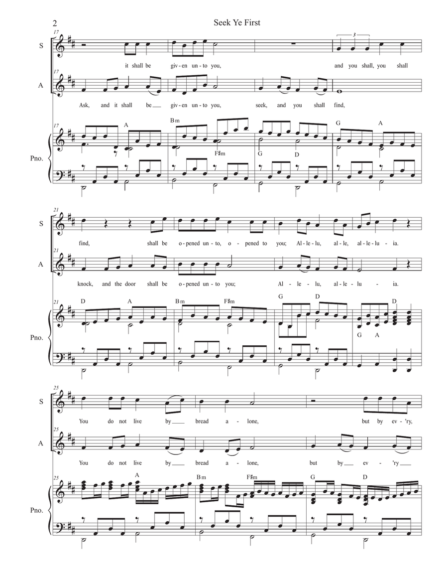 Seek Ye First Alto Voice scores gallery preview page 2