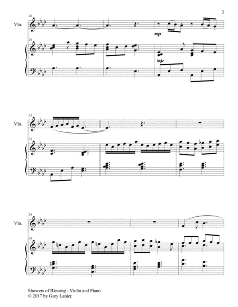 SHOWERS OF BLESSING (Duet – Violin & Piano with Score/Part) image number null