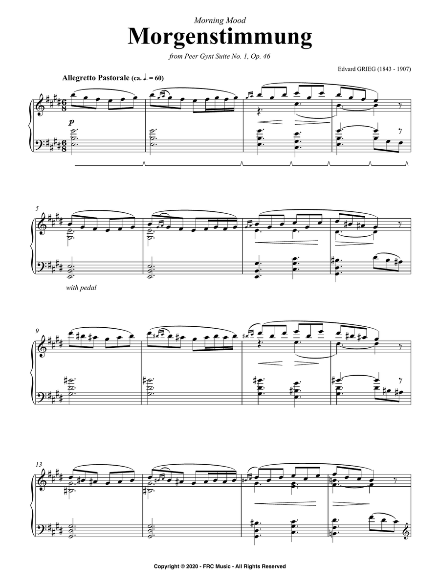 Morgenstimmung - Morning Mood (for Piano Solo) Piano Solo scores gallery preview page 3