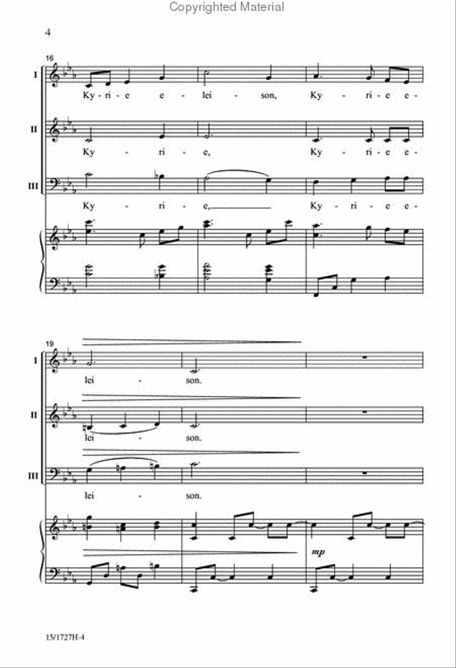 Kyrie Eleison 3-Part scores gallery preview page 4