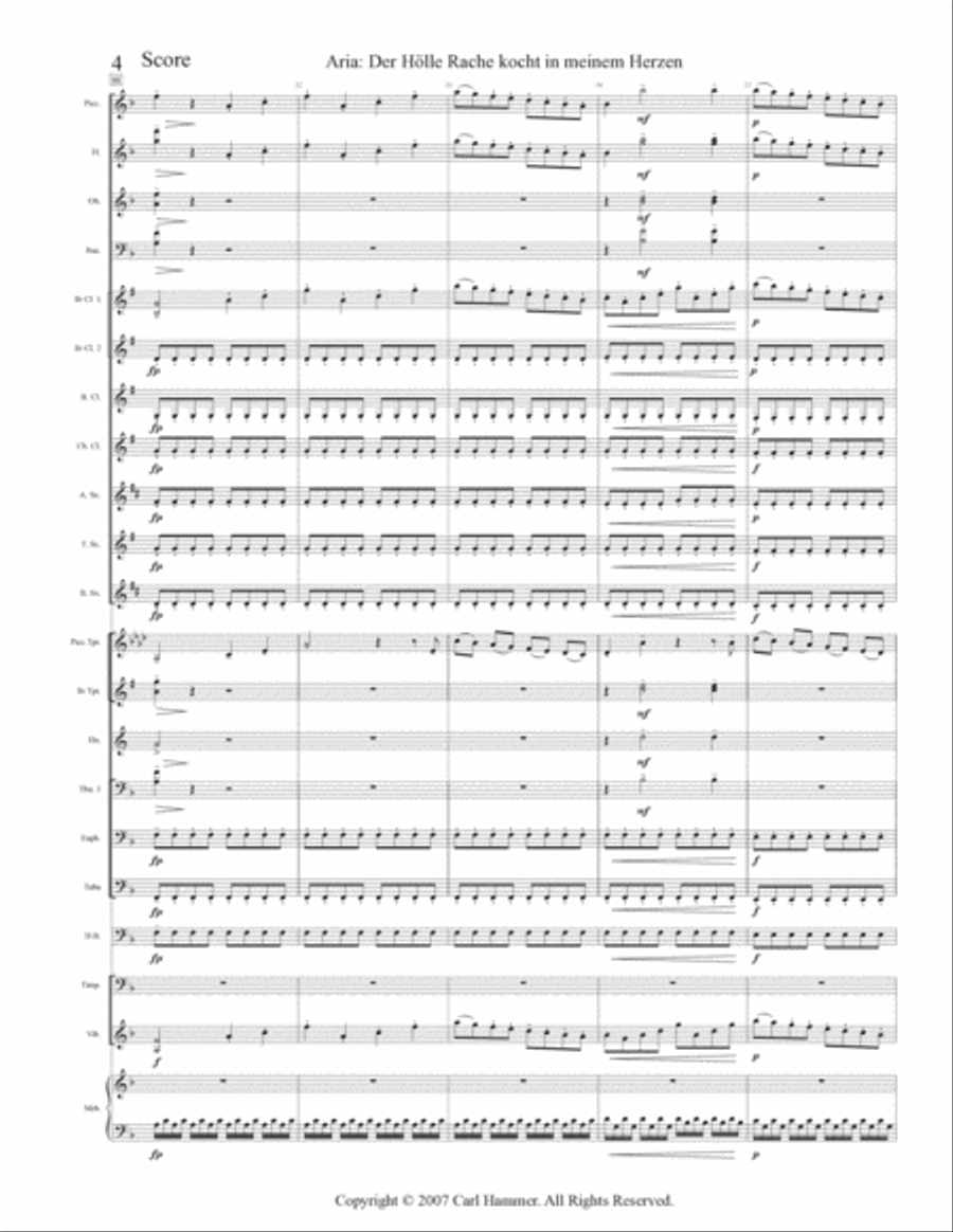 Aria: Der Holle Rache kocht in meinem Herzen (from The Magic Flute) Concert Band scores gallery preview page 5