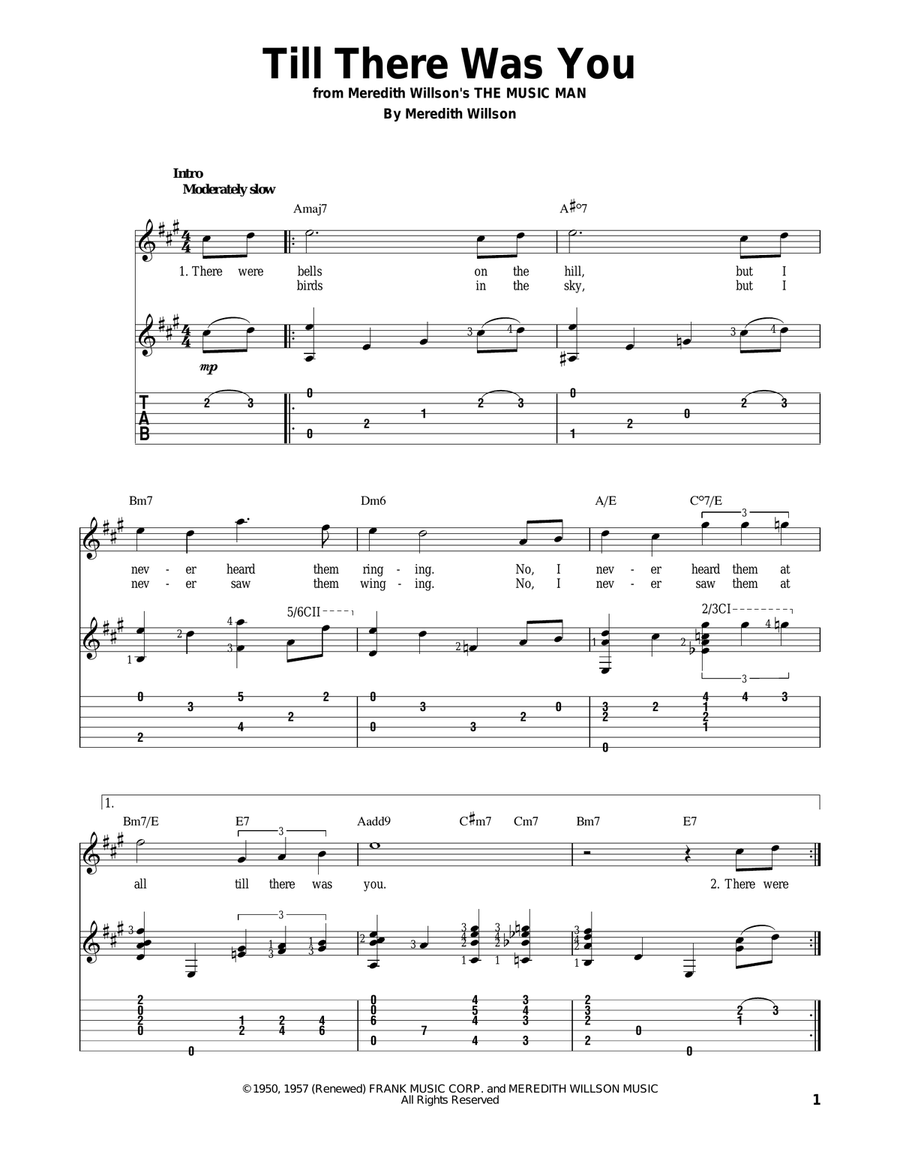 Till There Was You Acoustic Guitar scores gallery preview page 1