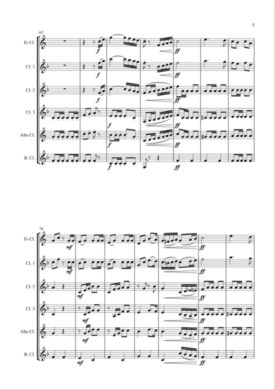 William Tell Overture - For Clarinet Quartet Clarinet Quartet scores gallery preview page 5