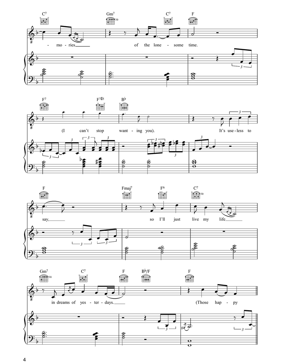I Can't Stop Loving You Piano, Vocal, Guitar scores gallery preview page 4