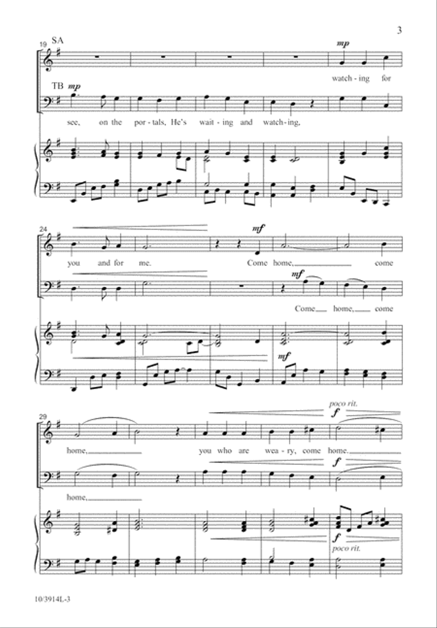 Come Home 2-Part scores gallery preview page 4