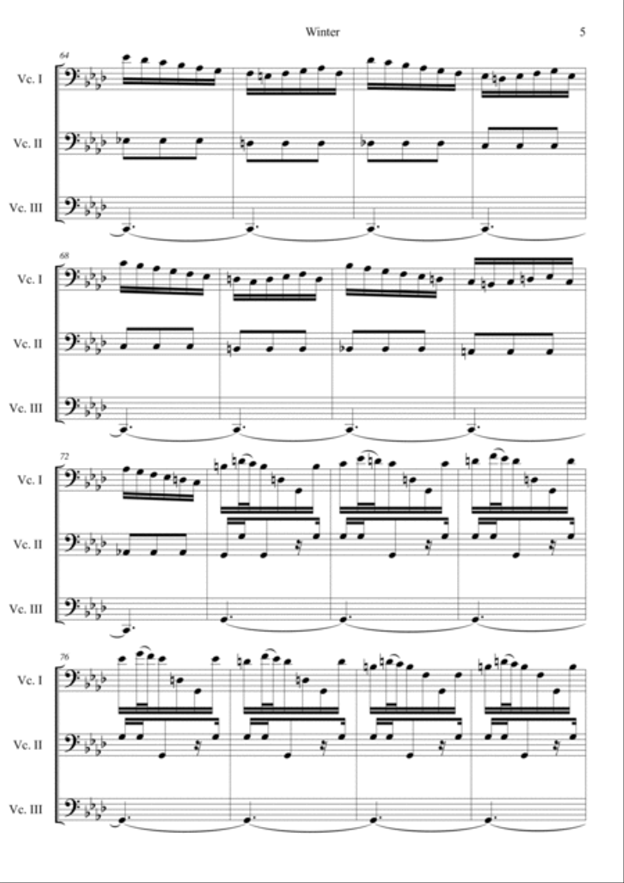 The Four Seasons: Winter 3rd Movement Cello scores gallery preview page 5