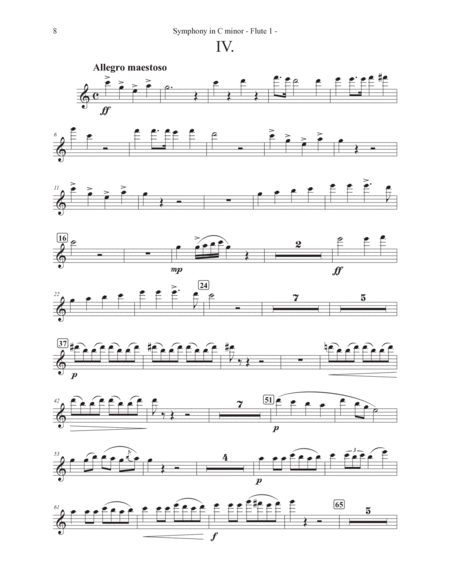 Symphony in C minor Movement IV Parts