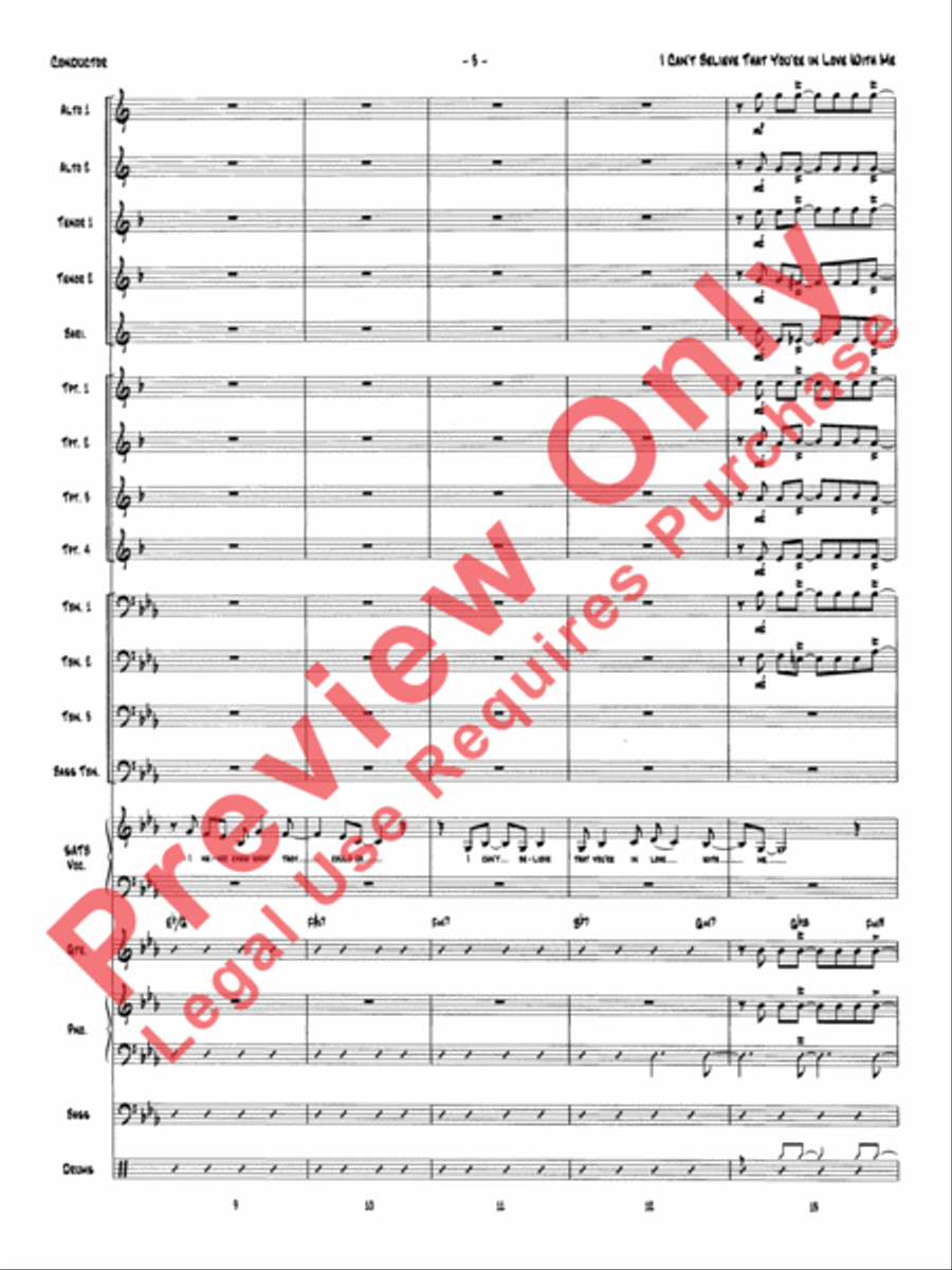 I Can't Believe That You're in Love with Me (score only) Jazz Ensemble scores gallery preview page 6