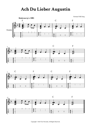 Ach Du Lieber Augustin - Fingerstyle Ukulele (with Tab, Chords)