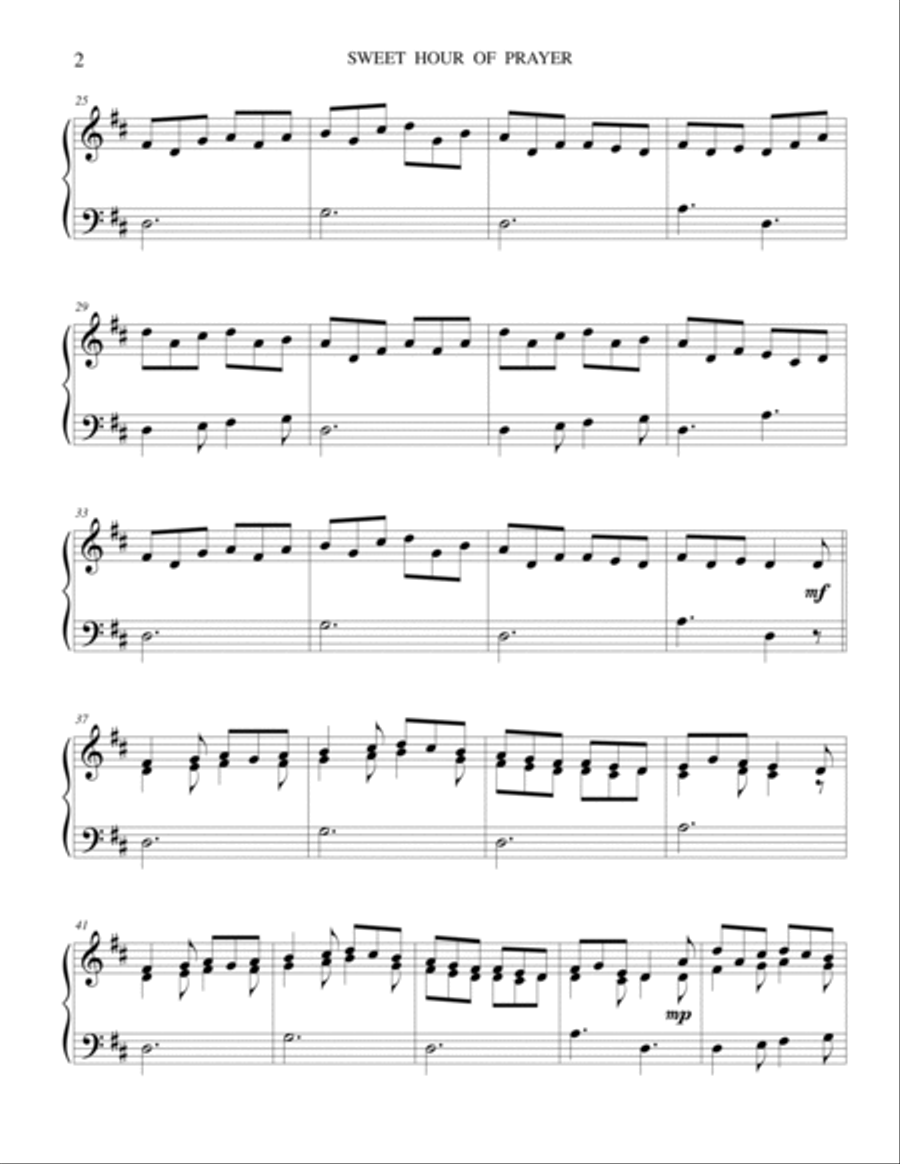25B. Sweet Hour of Prayer (SWEET HOUR) Carillon scores gallery preview page 2
