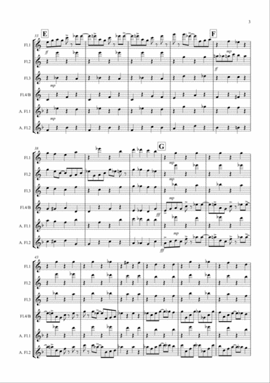The Dancing Dog! for Flute Quartet Flute Quartet scores gallery preview page 3