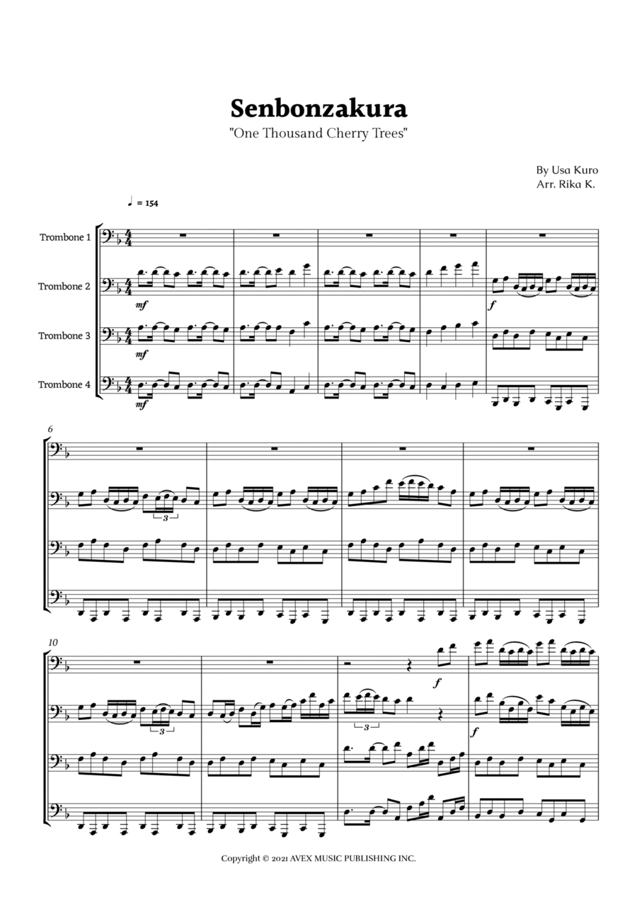 Senbonzakura Brass Quartet scores gallery preview page 1