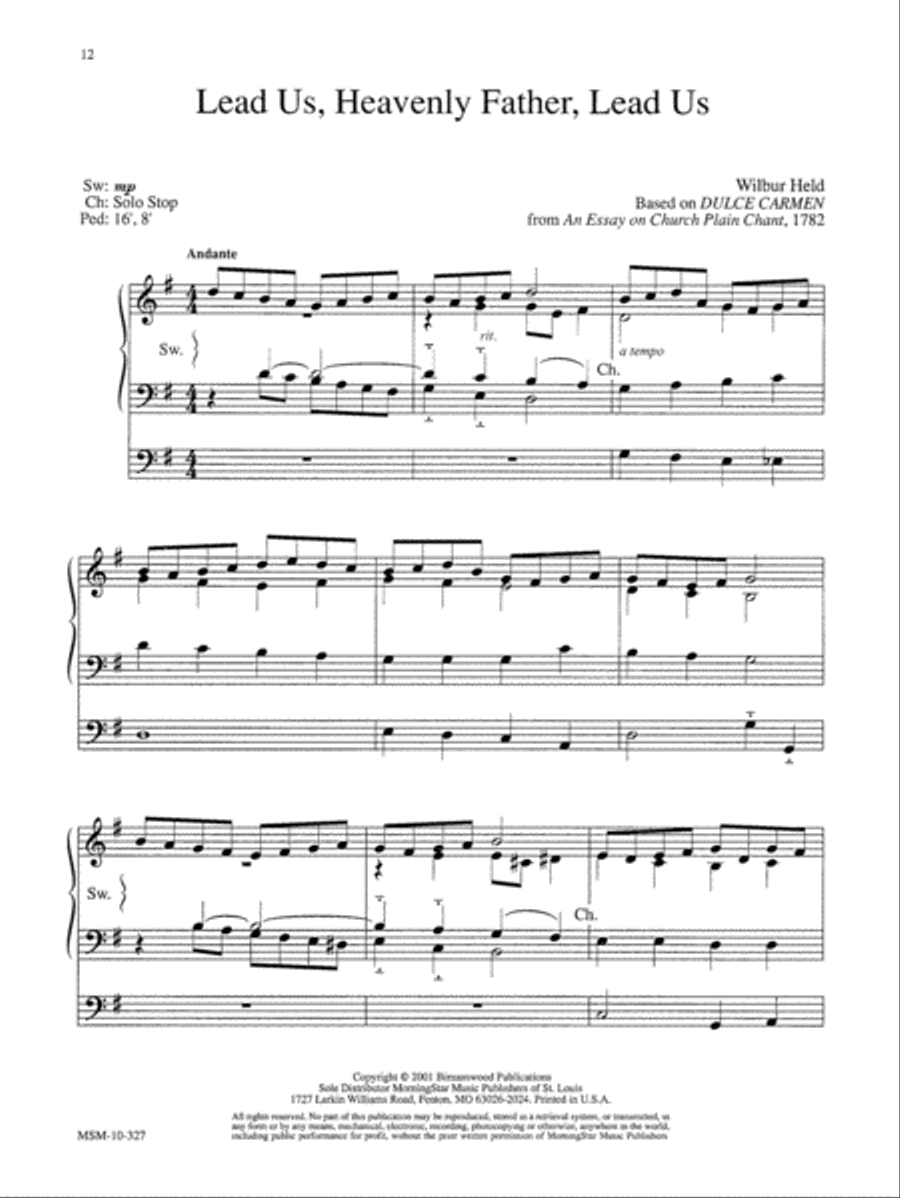 Lead us, Heavenly Father, Lead Us Organ scores gallery preview page 1
