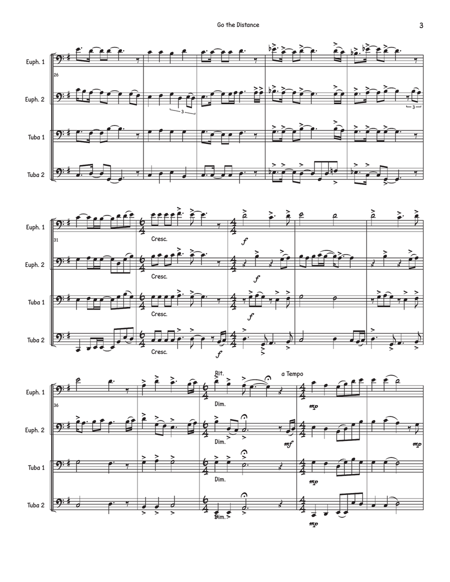 Go The Distance Go The Distance Brass Quartet scores gallery preview page 3