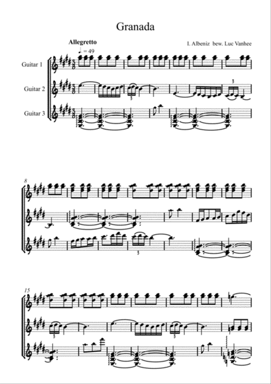 Granada Guitar Trio Small Ensemble scores gallery preview page 1