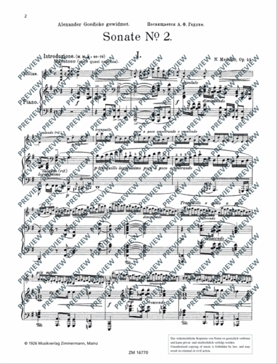 Sonata No. 2 G major Violin Solo scores gallery preview page 3