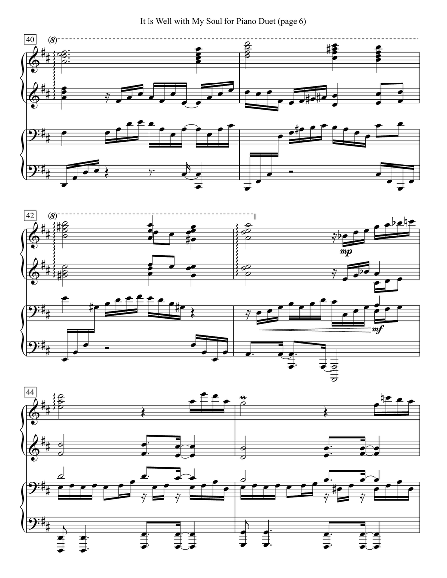 It Is Well with My Soul for Piano Duet 1 Piano, 4-Hands scores gallery preview page 6