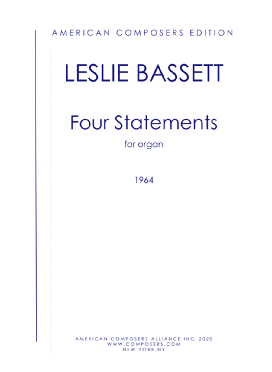 [Bassett] Four Statements for Organ Organ Solo scores gallery preview page 1