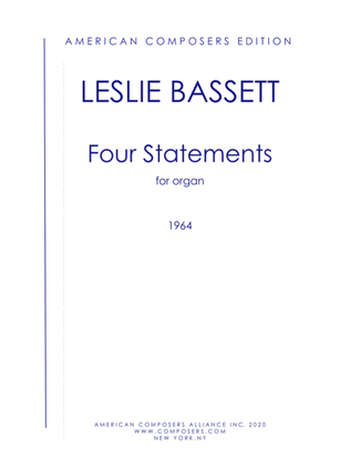 Book cover for [Bassett] Four Statements for Organ