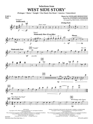 Book cover for West Side Story (Selections for Flex-Band) (arr. Michael Sweeney) - Pt.1 - Flute