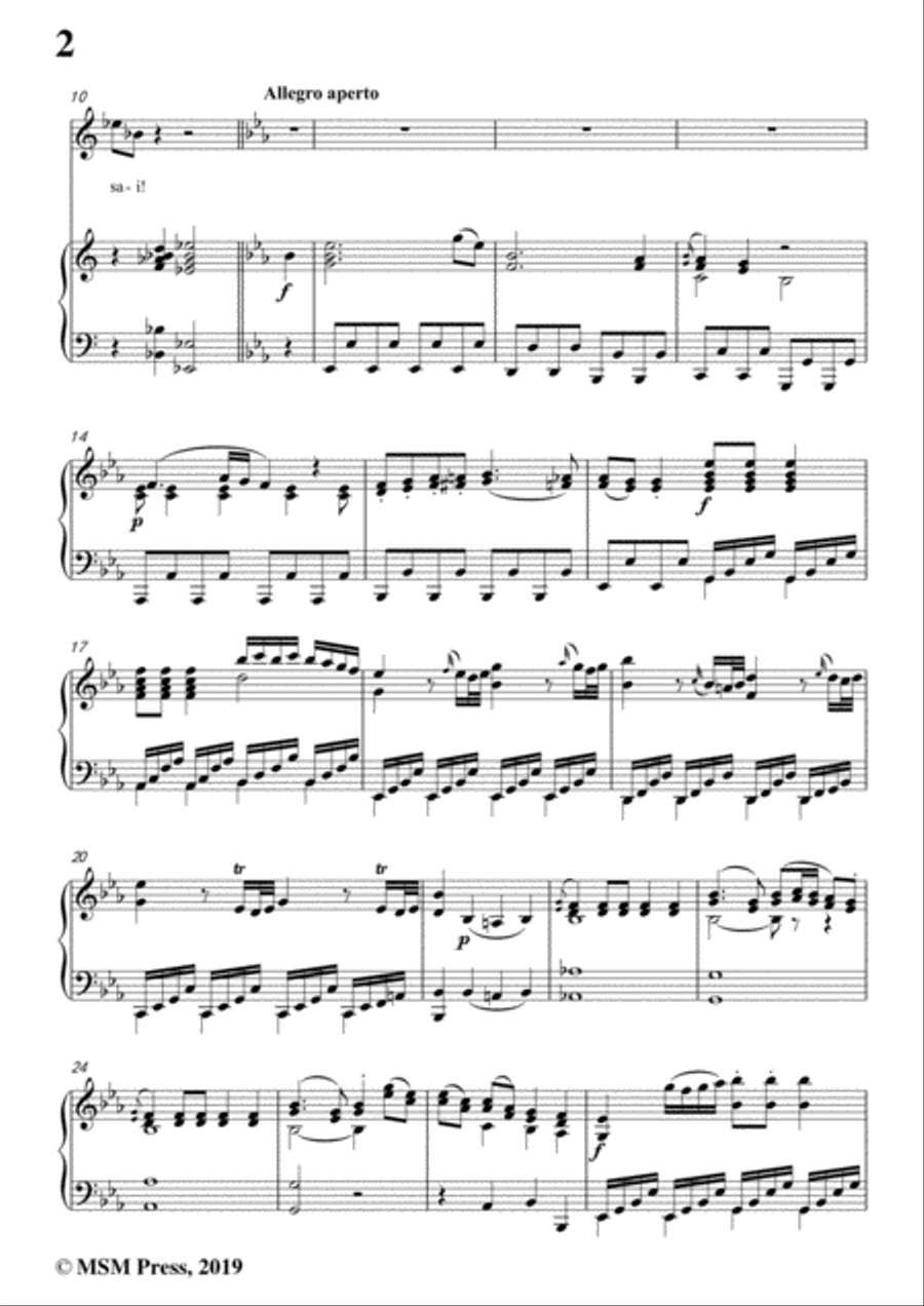 Mozart-Di tante sue procelle,from 'Il Re Pastore',in C Major,for Voice and Piano Voice Solo scores gallery preview page 4