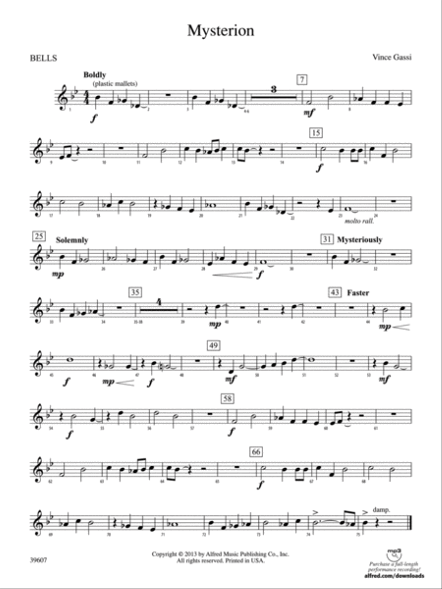 Mysterion: Bells Mysterion: Bells Concert Band scores gallery preview page 1