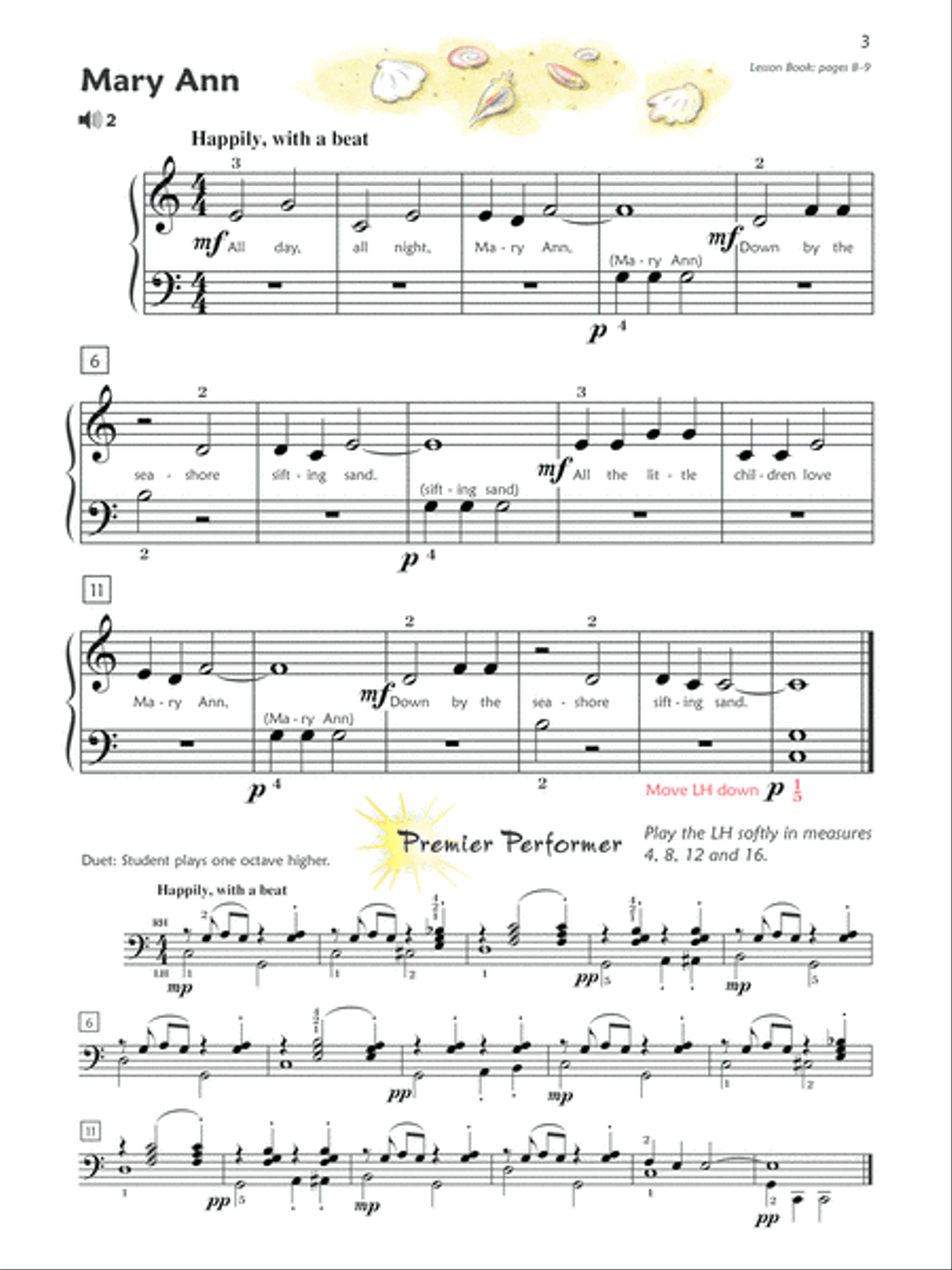 Premier Piano Course Performance, Book 1B Piano Method scores gallery preview page 2