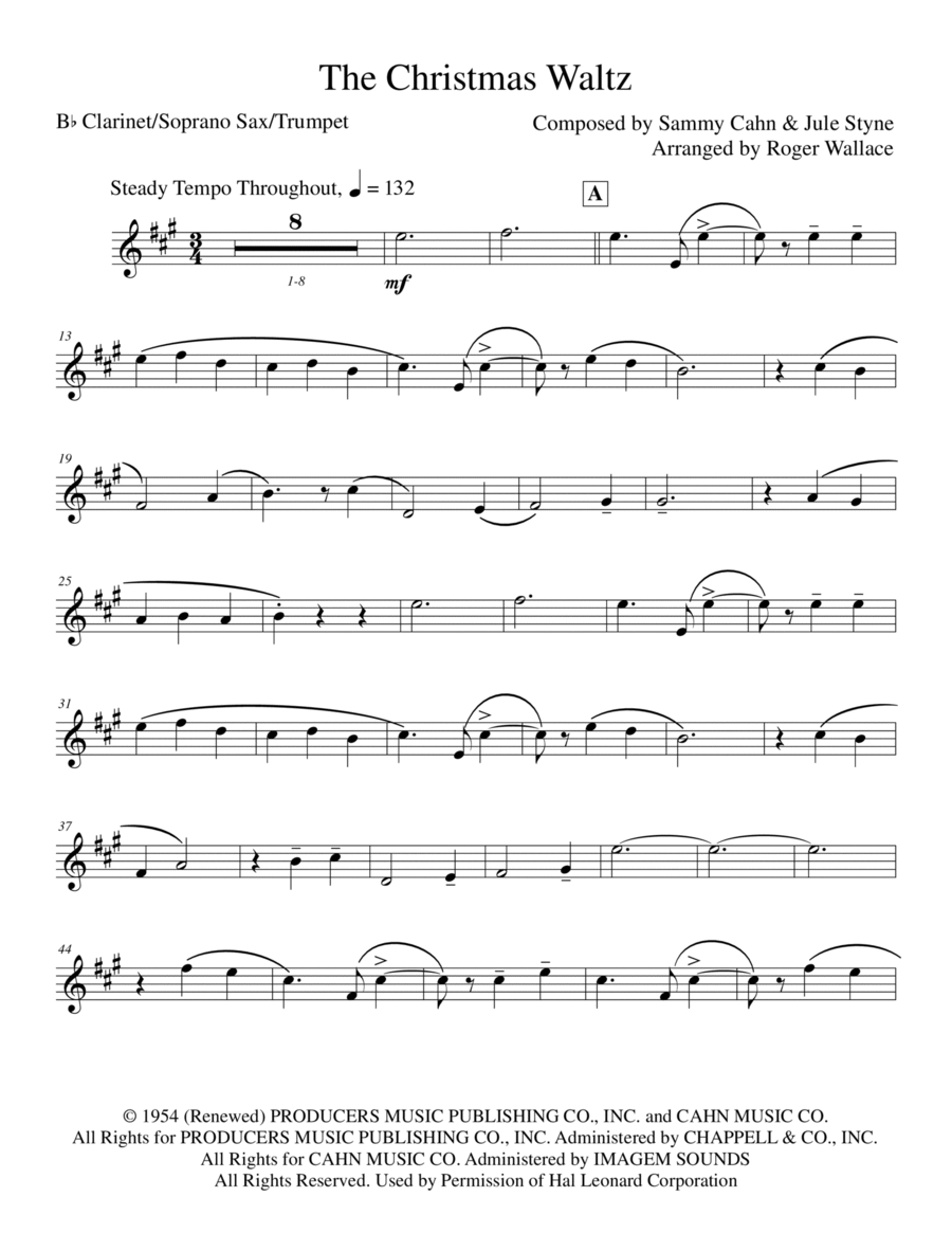 The Christmas Waltz B-Flat Trumpet scores gallery preview page 1