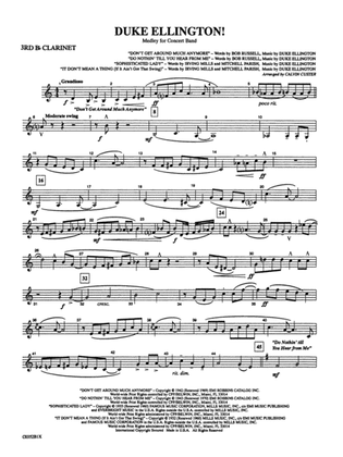 Book cover for Duke Ellington! (Medley for Concert Band): 3rd B-flat Clarinet