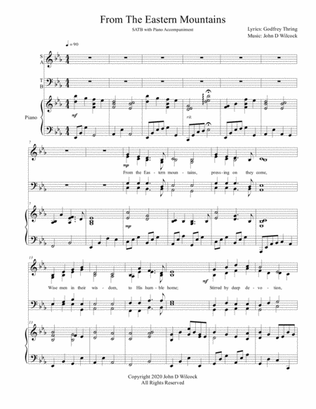 From The Eastern Mountains - Christmas Song for SATB and Piano