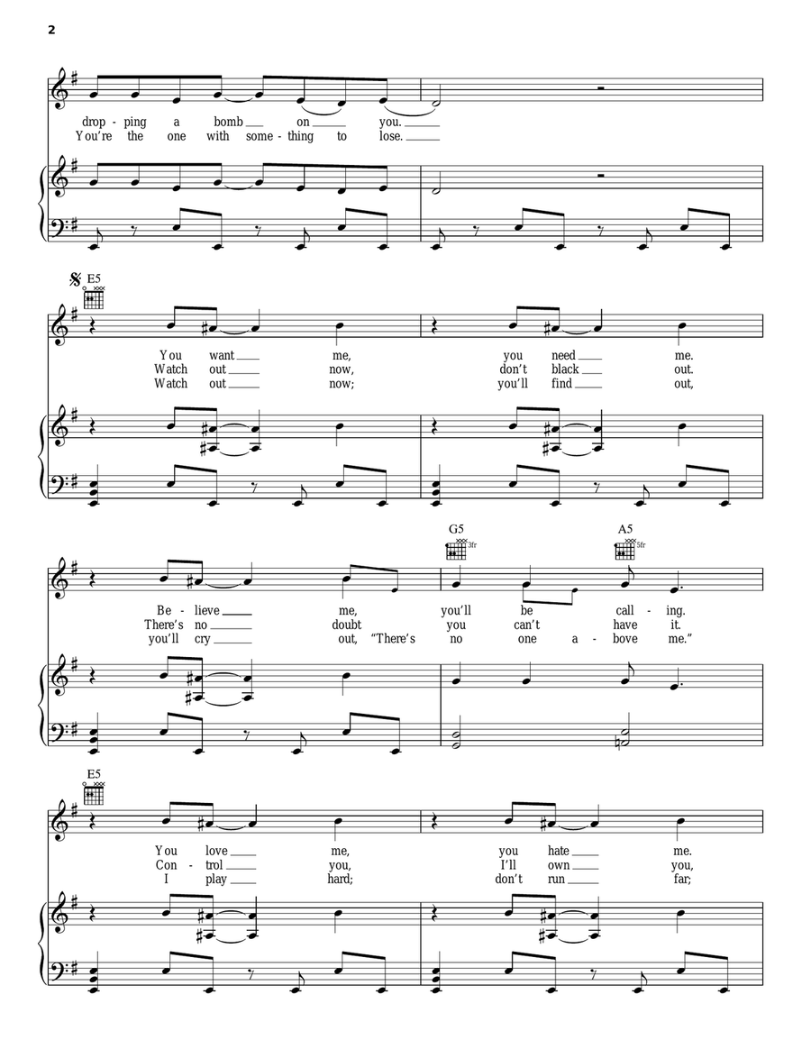 Kicking And Screaming Kicking And Screaming Piano, Vocal, Guitar scores gallery preview page 2