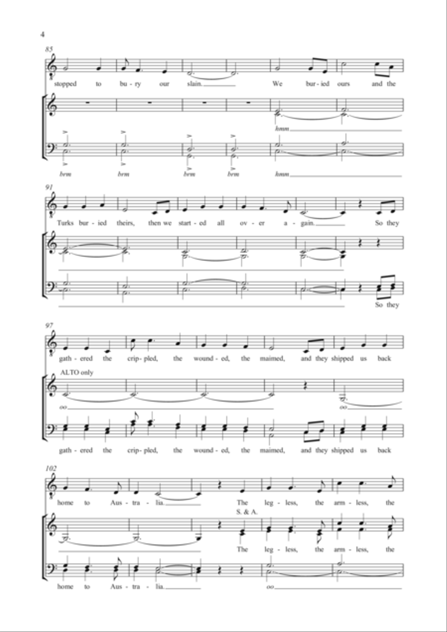And The Band Played Waltzing Matilda Choir scores gallery preview page 4