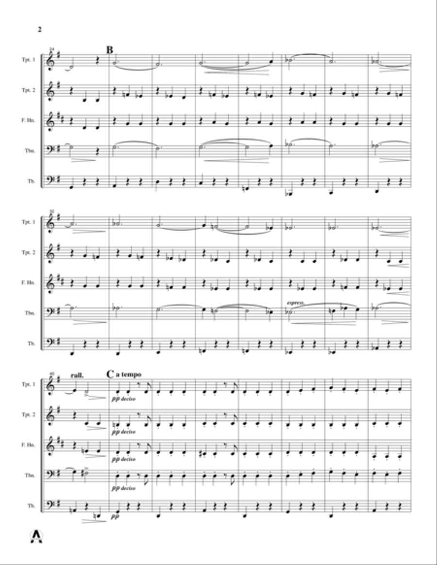 Valse Triste Brass Quintet scores gallery preview page 4