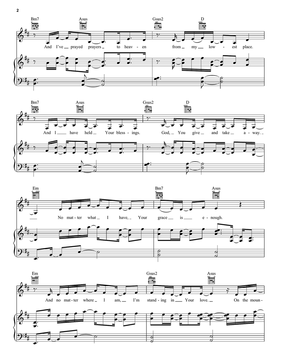 Hills And Valleys Piano, Vocal, Guitar scores gallery preview page 2
