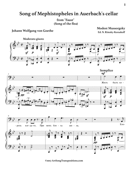Song of the flea (G minor, bass clef)
