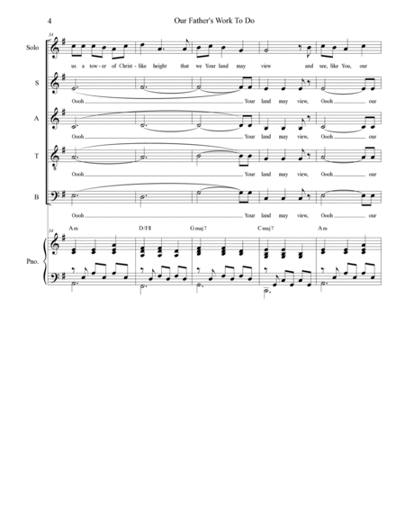 Our Father's Work To Do (Solo with SATB) image number null