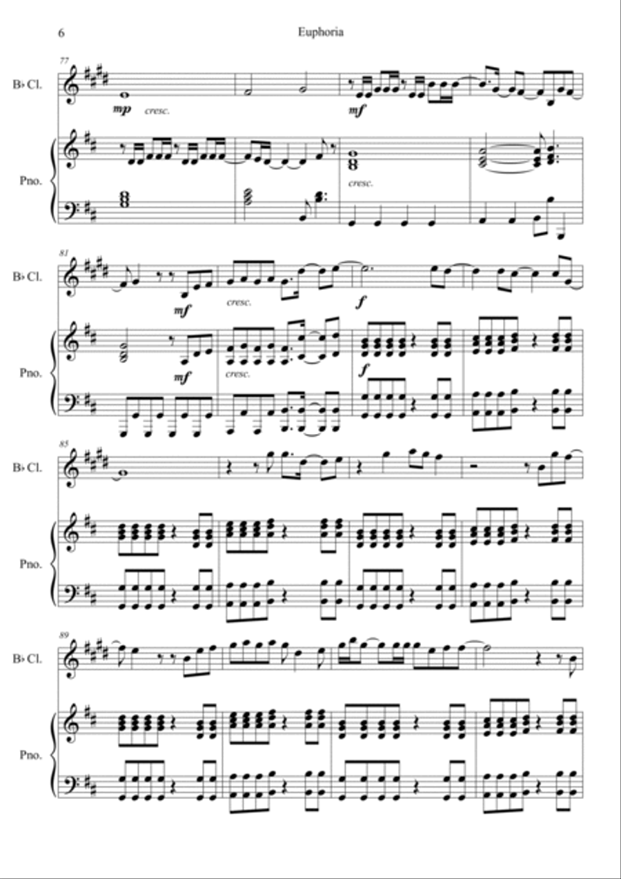 Euphoria Clarinet Solo scores gallery preview page 6