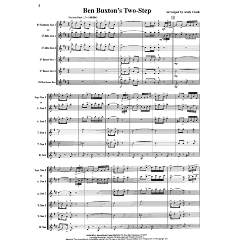 Ten Popular Classics for Saxophone Quintet Saxophone Quintet scores gallery preview page 3