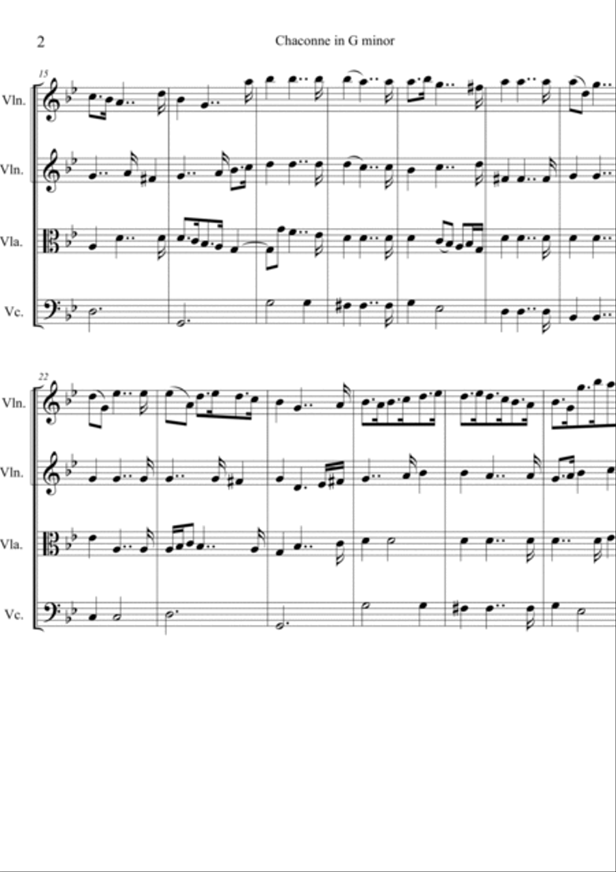 Chaconne in G minor for Strings Chamber Orchestra scores gallery preview page 3