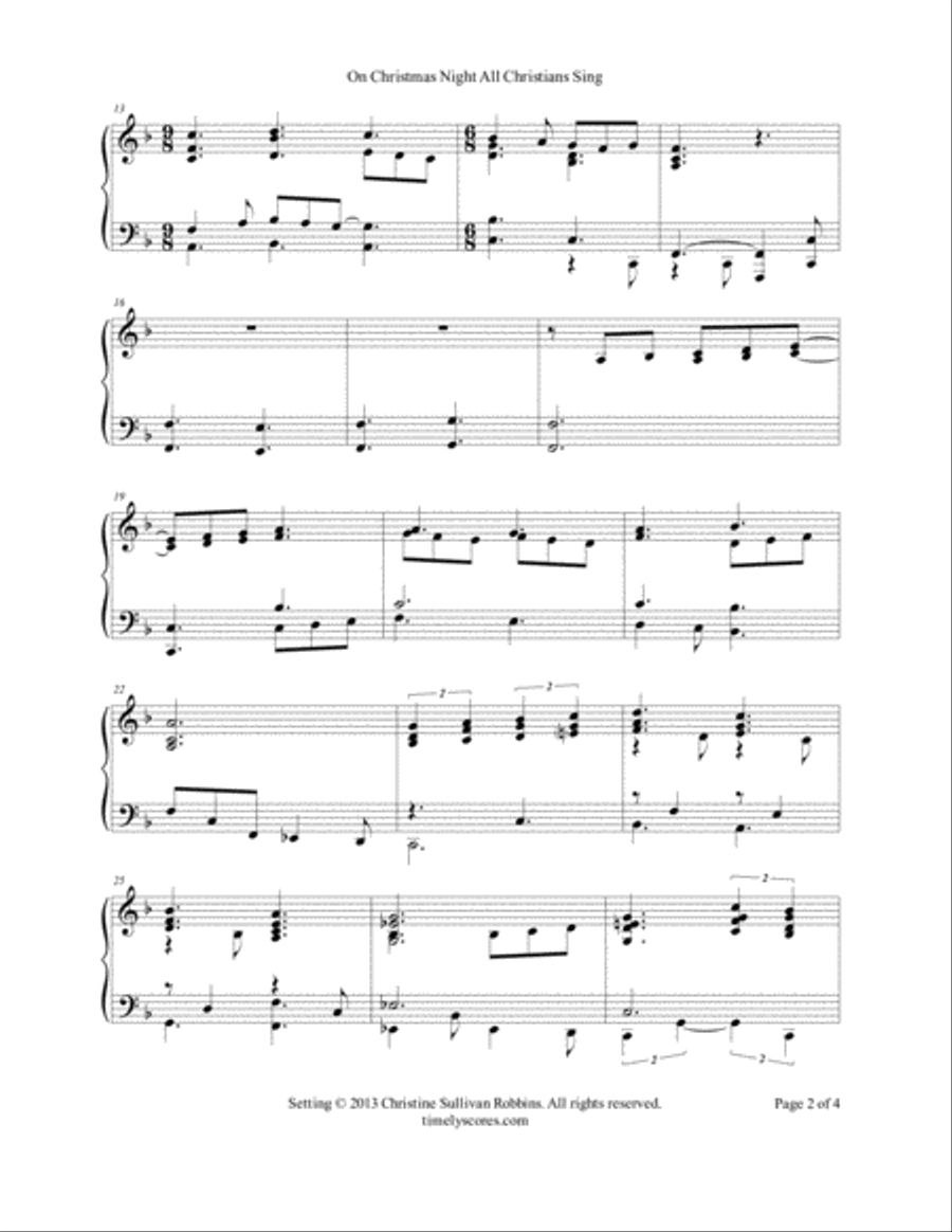 On Christmas Night All Christians Sing with O Come, All Ye Faithful