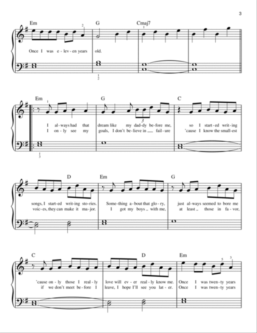 7 Years Easy Piano scores gallery preview page 3