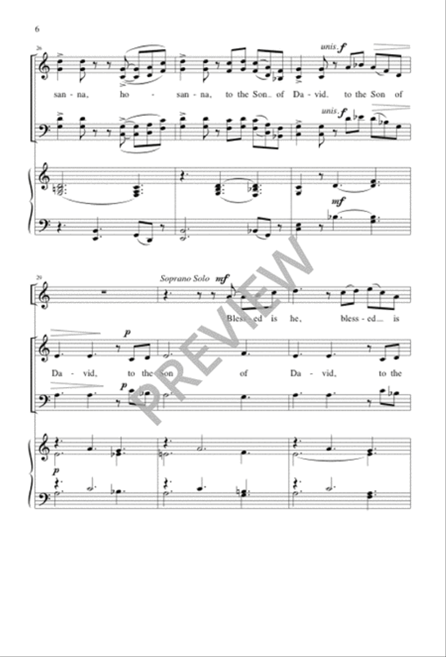 Hosanna to the Son of David 4-Part scores gallery preview page 7