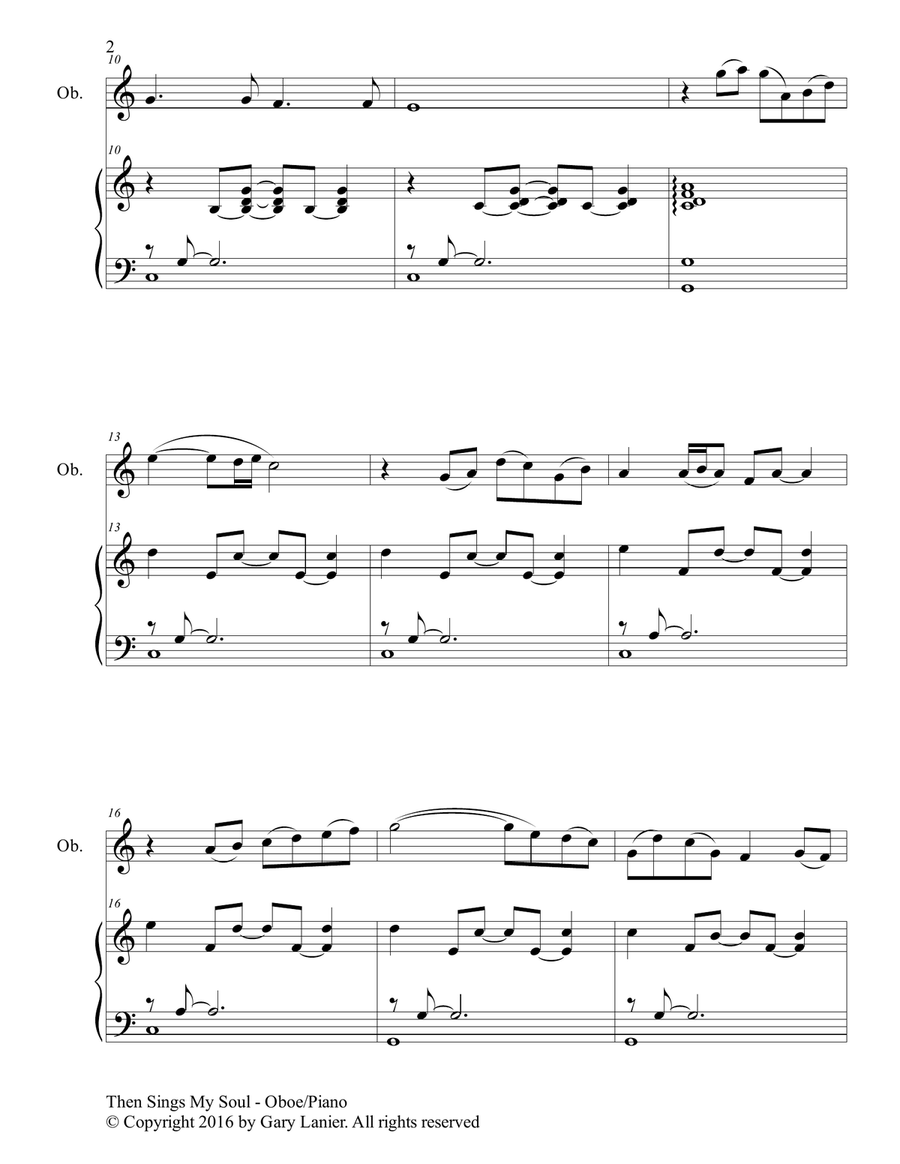 THEN SINGS MY SOUL (For Oboe & Piano with Parts) Piano scores gallery preview page 3
