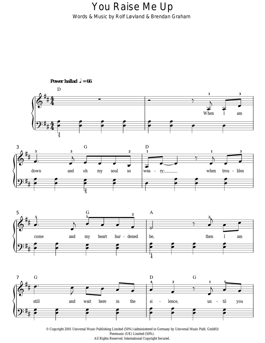 You Raise Me Up Easy Piano scores gallery preview page 1