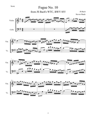 Bach - Fugue No. 10 in E minor, BWV 855